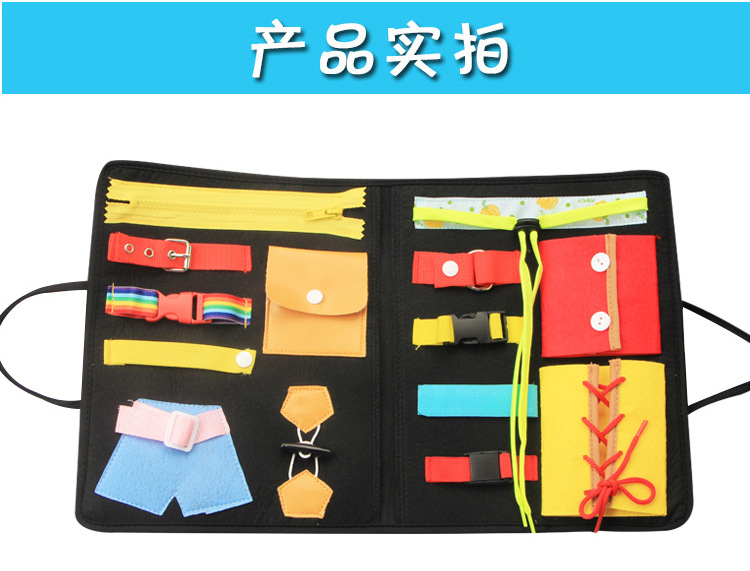 New Dressing Learning Board Infant Early Education Cloth Book Toys Children Education Satchel Kindergarten Teaching Aids
