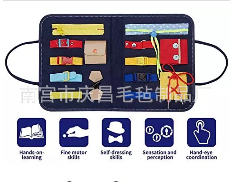Factory Direct Sales Felt Children's Toys Non-Woven Baby Early Education Teaching Aids New Dressing Felt Learning Board