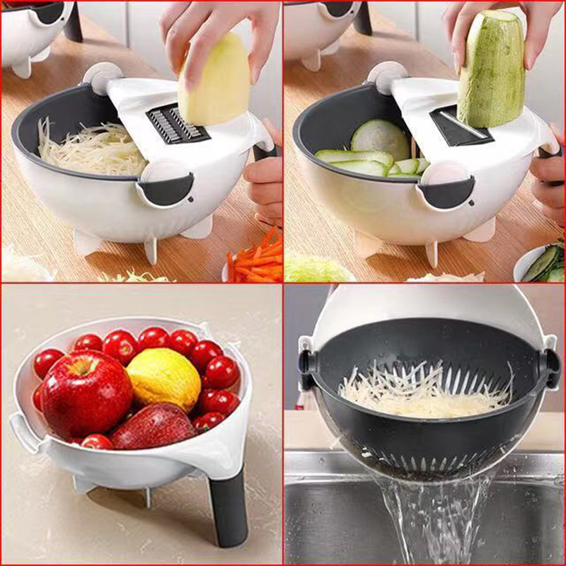 Tiktok Same Style Multi-Function Vegetable Chopper Kitchen Utensils Shredding Machine Vegetable Cutter Vegetable Cutter Slicer Cutting Board Wholesale