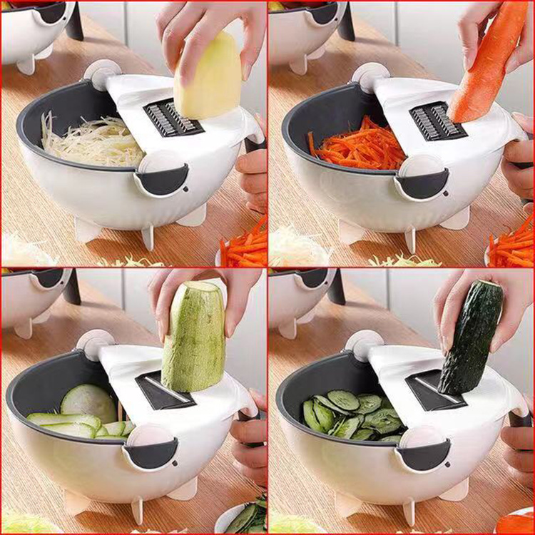 Tiktok Same Style Multi-Function Vegetable Chopper Kitchen Utensils Shredding Machine Vegetable Cutter Vegetable Cutter Slicer Cutting Board Wholesale