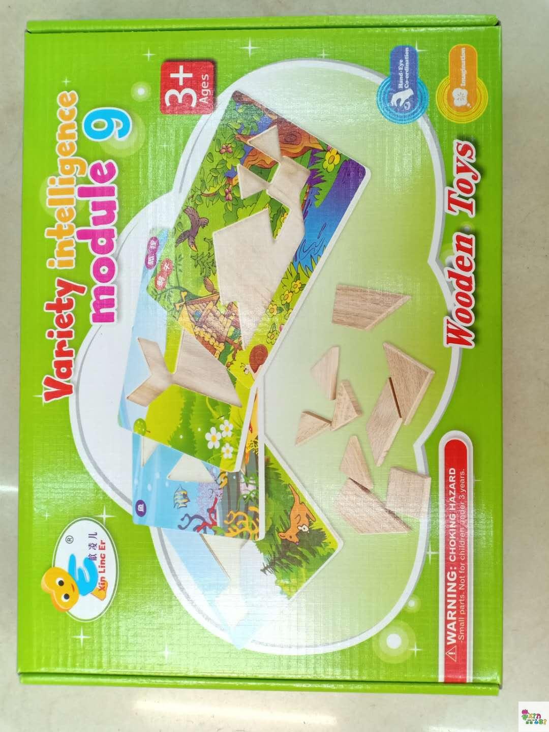 Nine smart board puzzles teaching toys boys and girls mental AIDS teaching wood