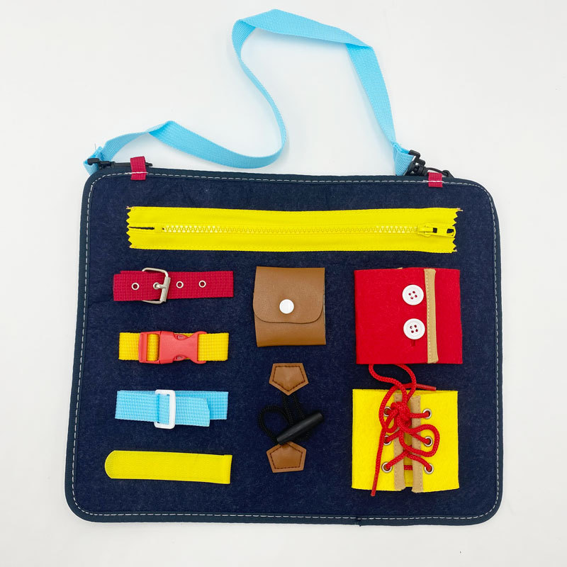 Montessori Children&#039;s Teaching Aids Dressing Insert Buckle Portable Felt Busy Board Learning Board Puzzle Toys for Children and Infants