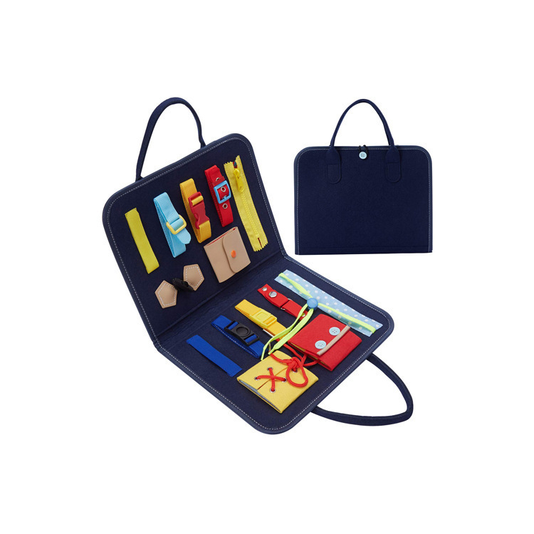 Montessori Children&#039;s Teaching Aids Dressing Insert Buckle Portable Felt Busy Board Learning Board Puzzle Toys for Children and Infants