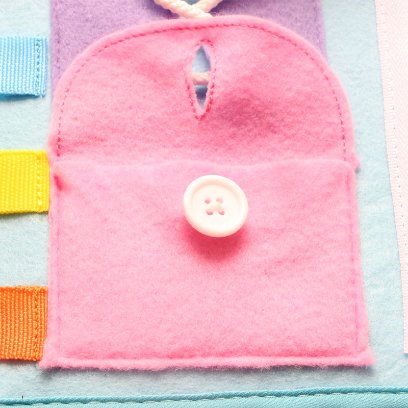 Montessori Children's Teaching Aids Dressing Insert Buckle Portable Felt Busy Board Learning Board Puzzle Toys for Children and Infants