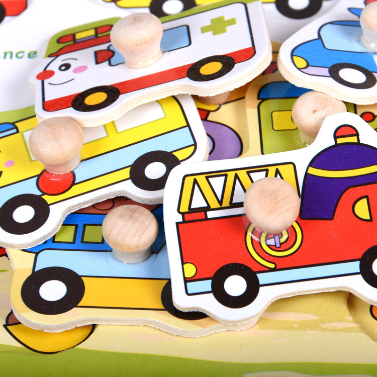 Dowel Pin Hand Holding Puzzle Board Early Education Kindergarten Teaching Aids Letter Animal Cognition Puzzle Hand Brain Coordination Grasping Stall