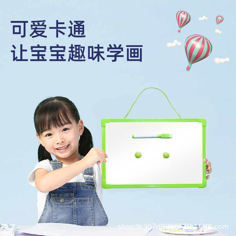 Factory Direct Supply Plastic Magnetic Tiny Whiteboard Double-Sided Hanging Cartoon Notes Writing Board Children Drawing Board Teaching Blackboard