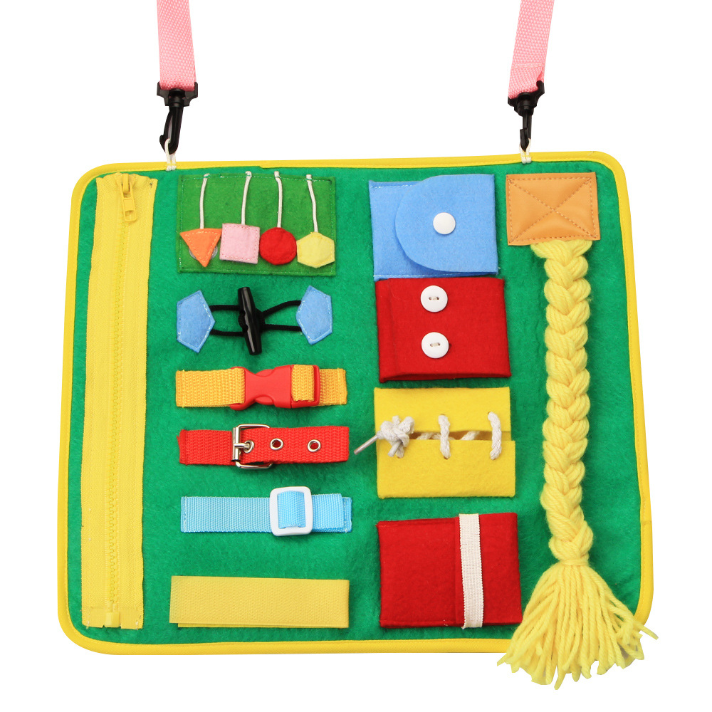 New Baby Learning Dressing Release Buckle Zipper Learning Board Montessori Felt Busy Board Toy Children Early Teaching Props