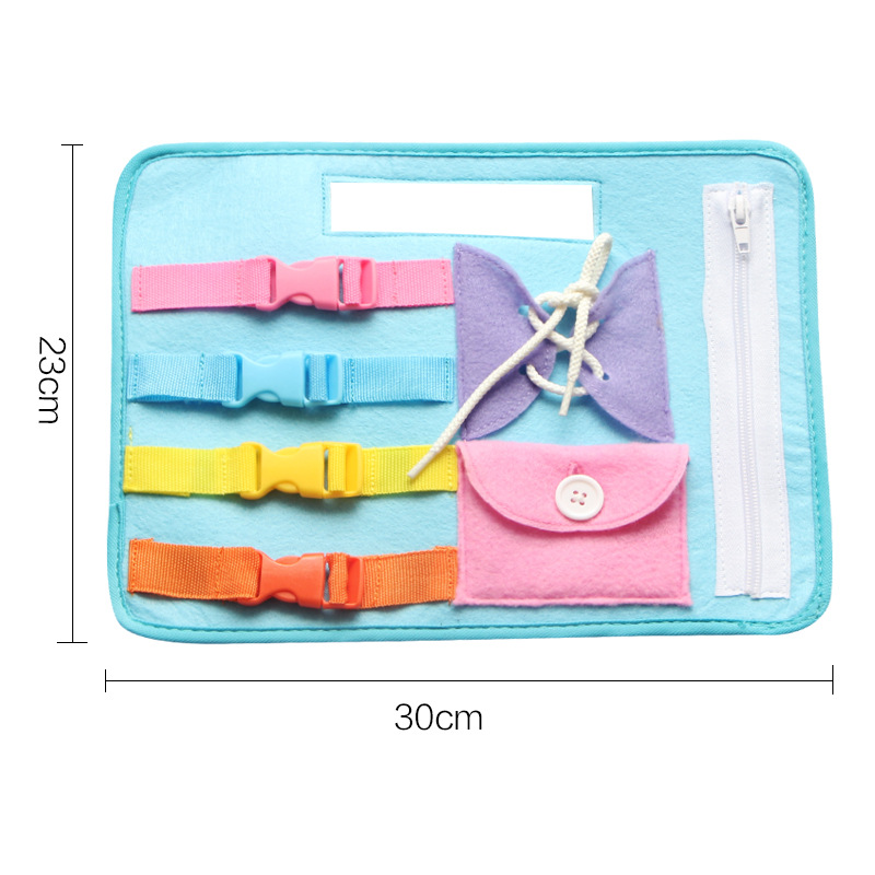 New Baby Learning Dressing Release Buckle Zipper Learning Board Montessori Felt Busy Board Toy Children Early Teaching Props