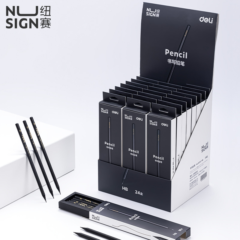 Deli Nusai Pencil 2B HB Kindergarten Black Wood Pencil 10 PCs Primary School Student Hexagonal Pencil Stationery Wholesale