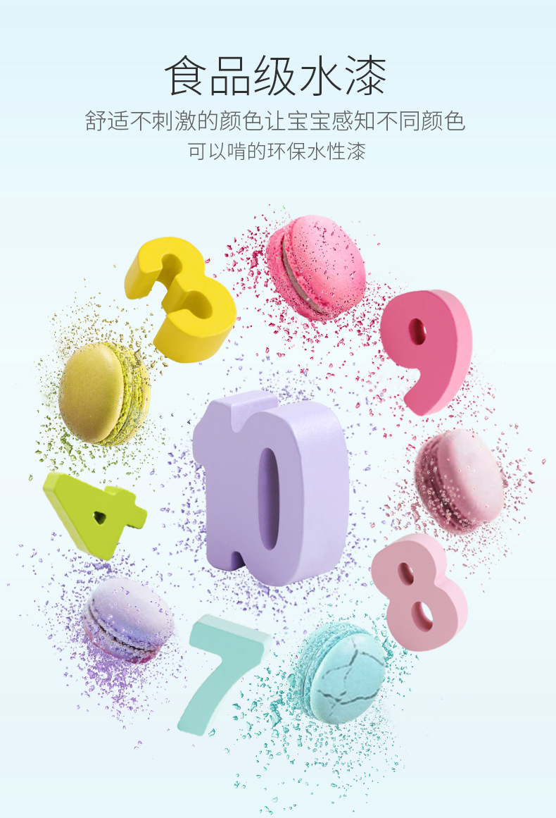 Macaron Three-in-One Digital Shape Calculation Numbers Board Children's Development Brain Early Education Educational Matching Teaching Toys
