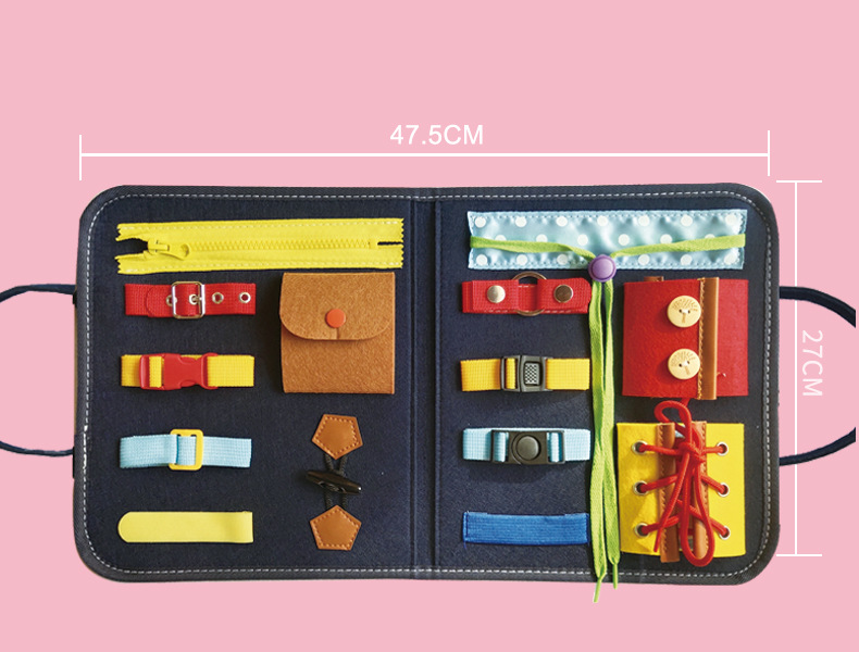 Montessori Clothes Bag Teaching Aids Busy Board Storage Children's Educational Fine Motor Training Early Education Kindergarten Toys
