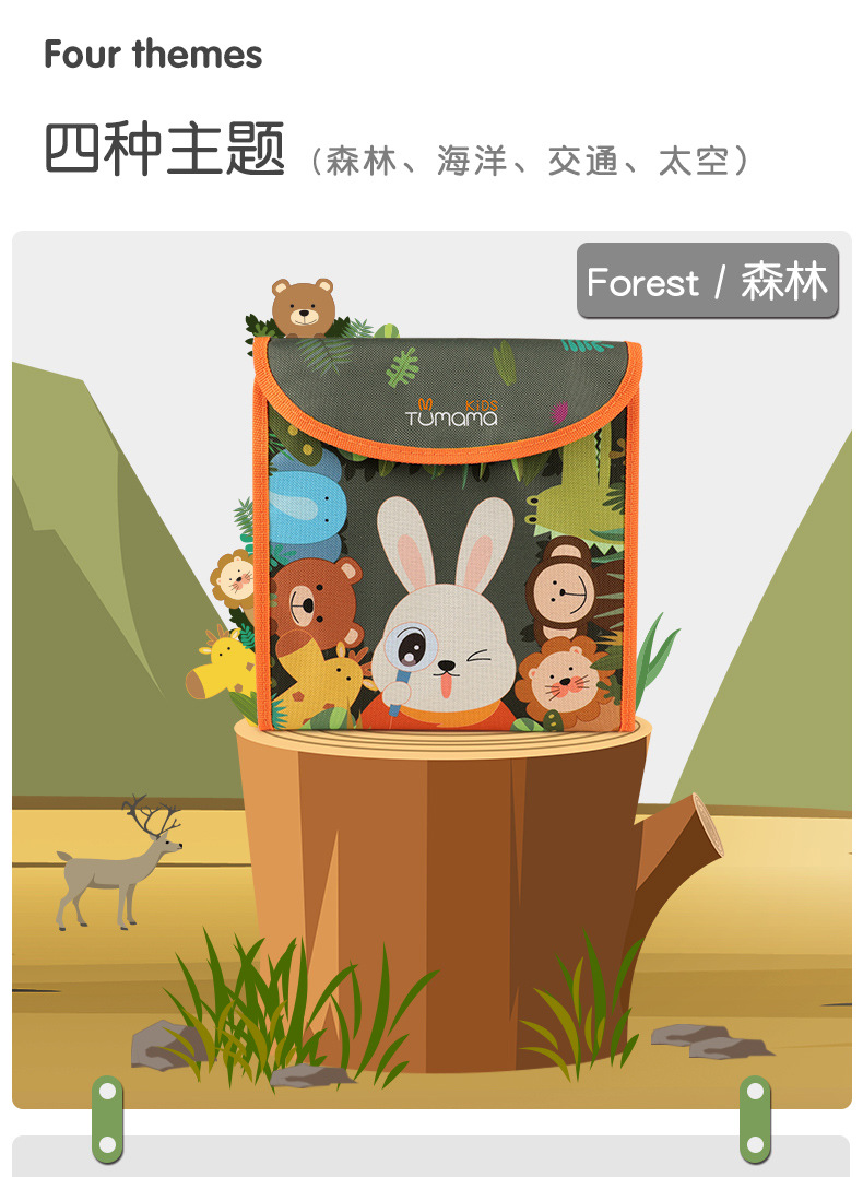 Children's Drawing Board Graffiti Drawing and Writing Board Portable Double-Side Blackboard Cloth Book Early Education Course Teaching Educational Painting