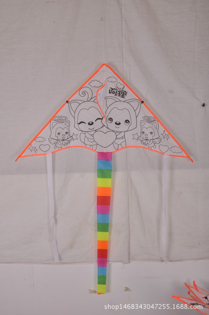 Weifang Children's Painting Kite Handmade DIY Teaching Blank Kite Full Set of Line Board Paint 42 Patterns Mixed Hair