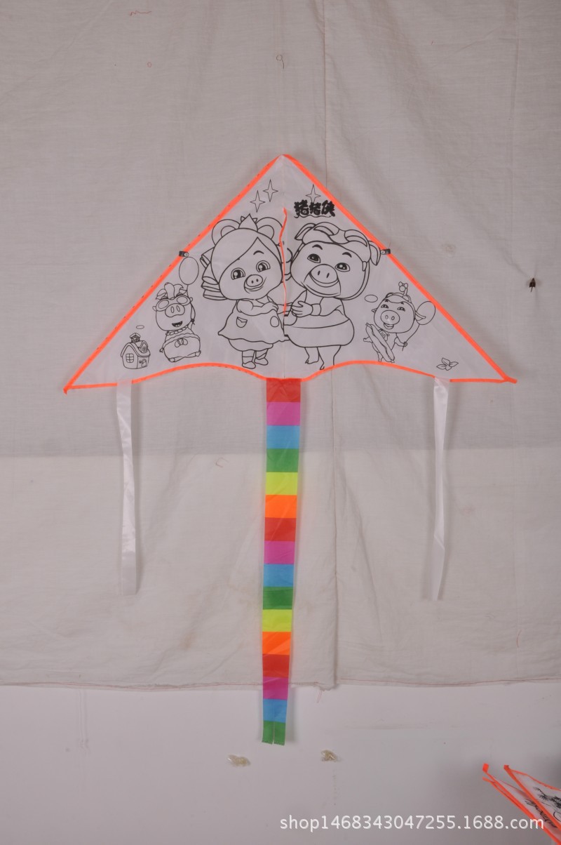 Weifang Children's Painting Kite Handmade DIY Teaching Blank Kite Full Set of Line Board Paint 42 Patterns Mixed Hair