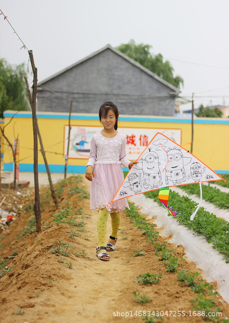 Weifang Children's Painting Kite Handmade DIY Teaching Blank Kite Full Set of Line Board Paint 42 Patterns Mixed Hair