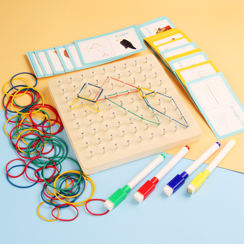 Nail Board Mathematics Teaching Aid Toys Geometric Figure Nail Board Montessori Elementary School Grade Two Or Four Student Plane Figure