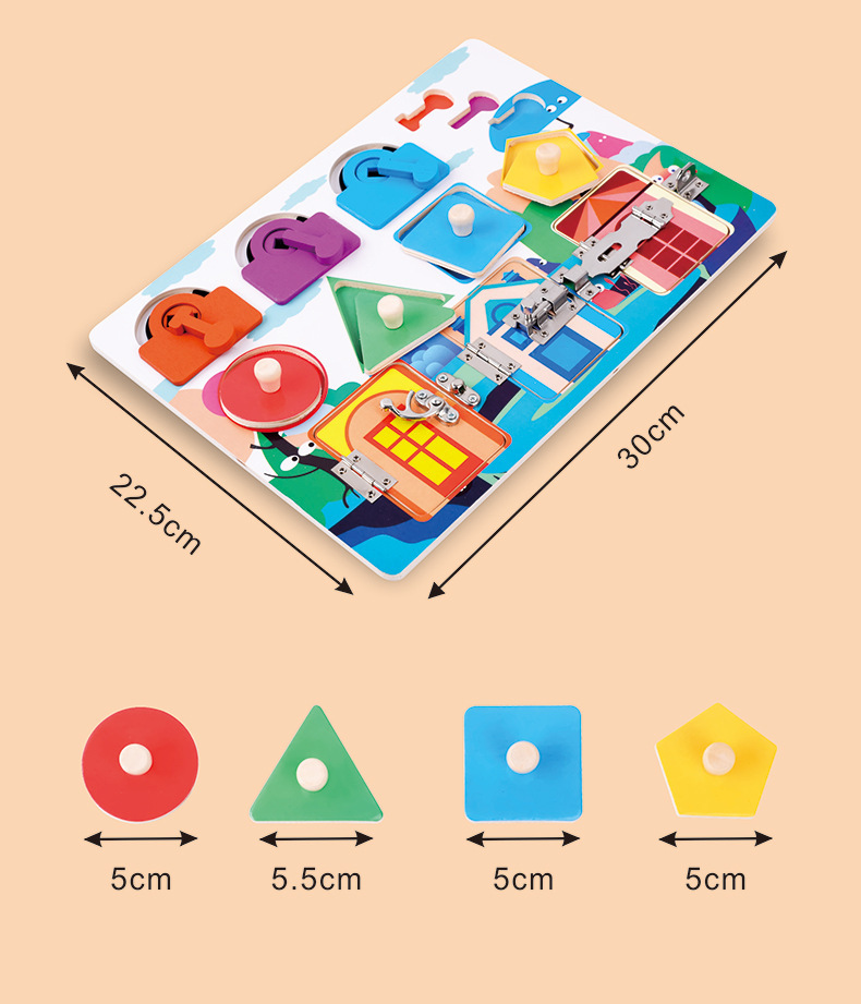 Children's Montessori Teaching Aids Early Education Hands-on 3-Year-Old Boy and Girl Baby Montessori Busy Board Unlocki