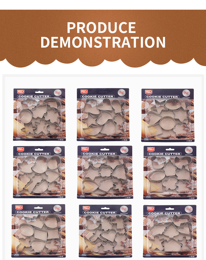 Ryj Stainless Steel Biscuit Mold Suit Kitchen DIY Biscuits Model Gingerbread Man Cookie Cutter 8-Piece Set Baking Tool Ryj Stainless Steel Biscuit Mold Suit Kitchen DIY Biscuits Model Gingerbread Man Cookie Cutter 8-Piece Set Baking Tool