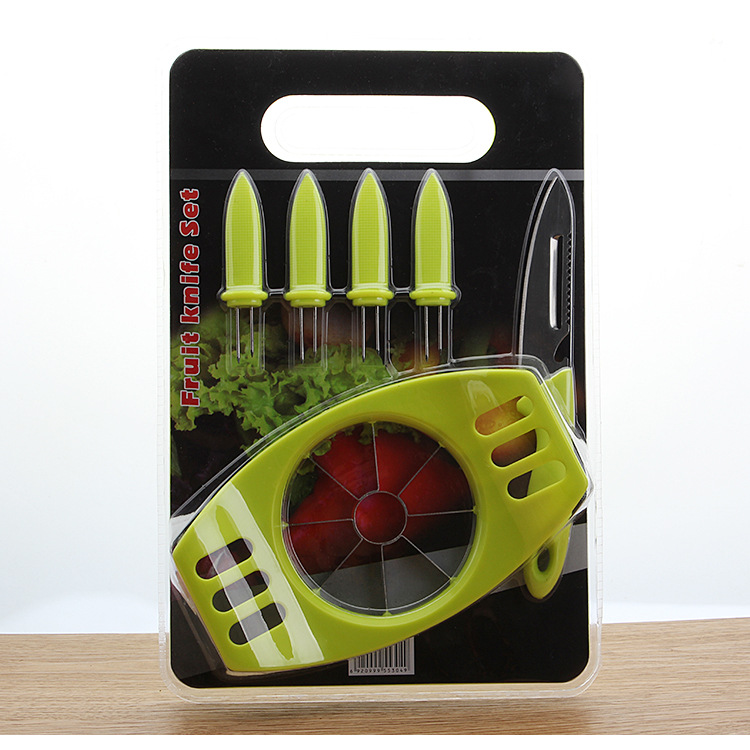 Stainless Steel Apple Cutter Multi-Functional Fruit Knife Peeler Combination Gift Knife Set Fruit Fork Cutting Board Stainless Steel Apple Cutter Multi-Functional Fruit Knife Peeler Combination Gift Knife Set Fruit Fork Cutting Board