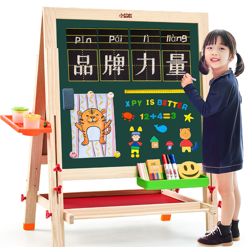 New Dust-Free Drawing Board Children&#039;s Wooden Drawing Board Easel Home Teaching Writing Green Chalkboard Board Solid Wood Small Blackboard