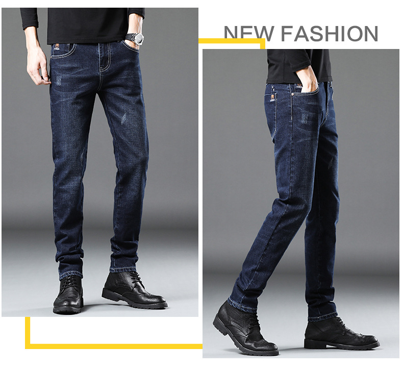 Men's Jeans 2021 New Autumn Micro Elastic Mid Waist Pencil Pants Teenagers Men's Casual Trousers Wholesale Men's Jeans 2021 New Autumn Micro Elastic Mid Waist Pencil Pants Teenagers Men's Casual Trousers Wholesale