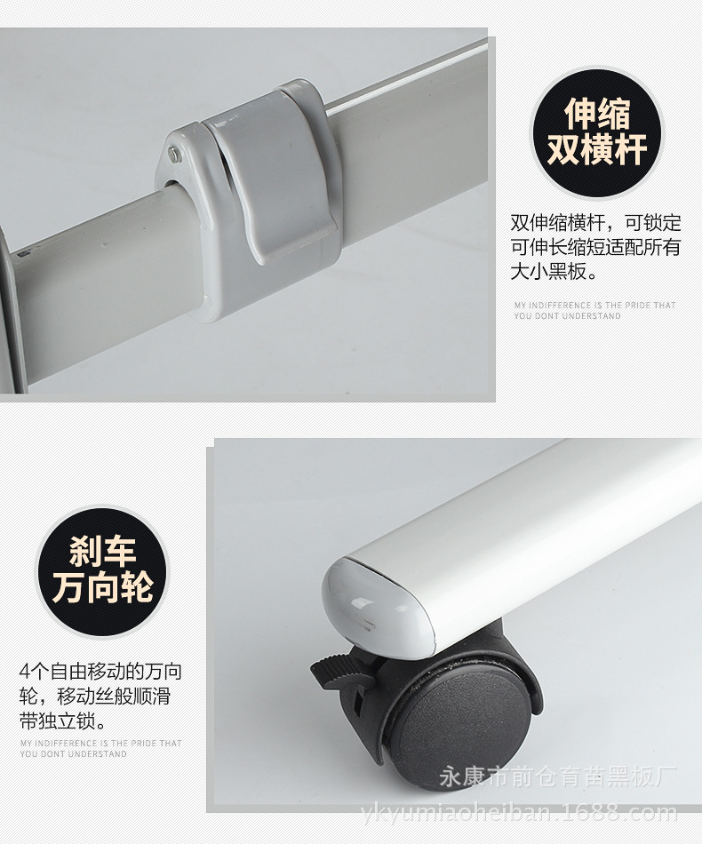 Factory Mobile Flip Bracket Large Whiteboard Double-Sided Magnetic Green Board Office Teaching Home Conference Writing Whiteboard