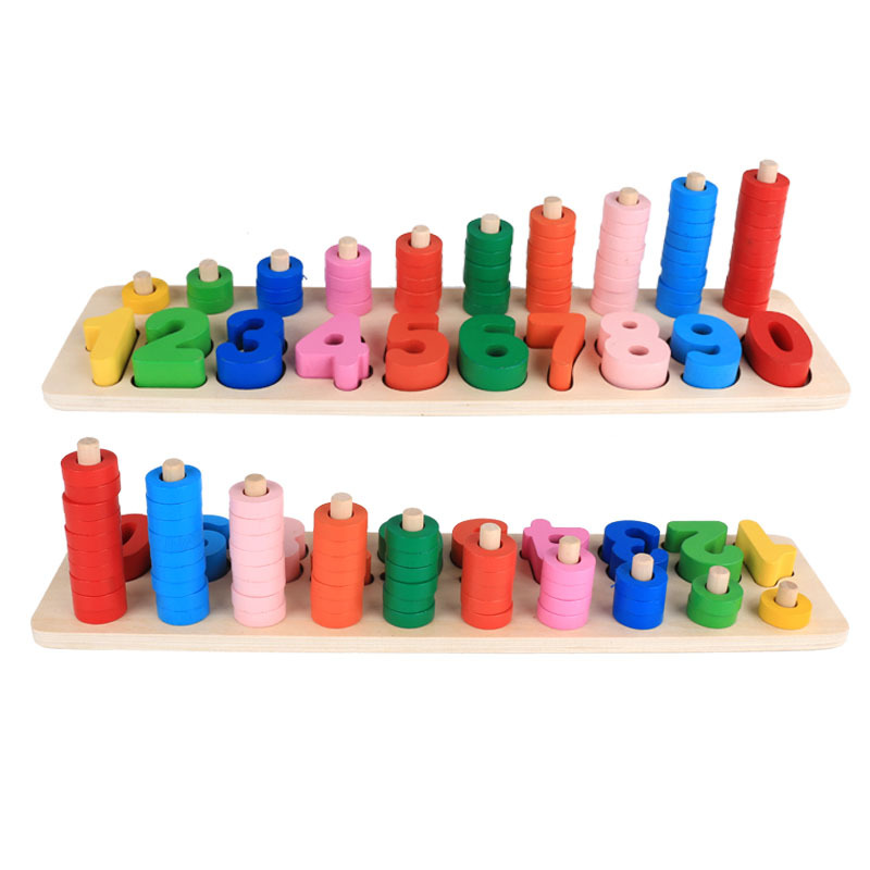 New Wooden Montessori Digital Numbers Board Shape Numbers Board Baby Recognition Digital Educational Teaching Aids Gift