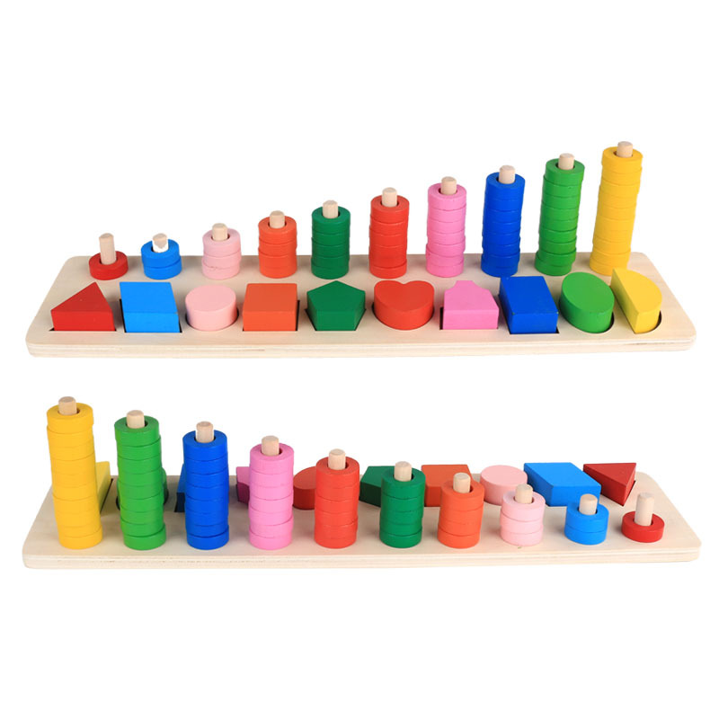 New Wooden Montessori Digital Numbers Board Shape Numbers Board Baby Recognition Digital Educational Teaching Aids Gift