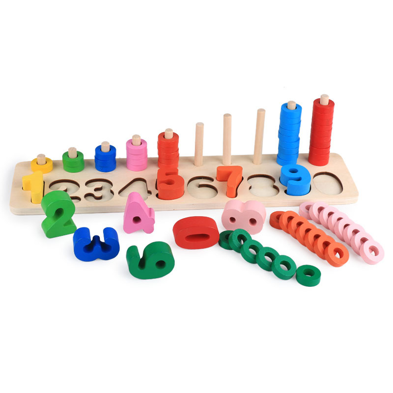 New Wooden Montessori Digital Numbers Board Shape Numbers Board Baby Recognition Digital Educational Teaching Aids Gift
