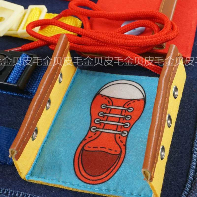 New Montessori Children&#039;s Teaching Aids Dressing Release Buckle Portable Felt Busy Board Learning Board Puzzle Toys for Children and Infants