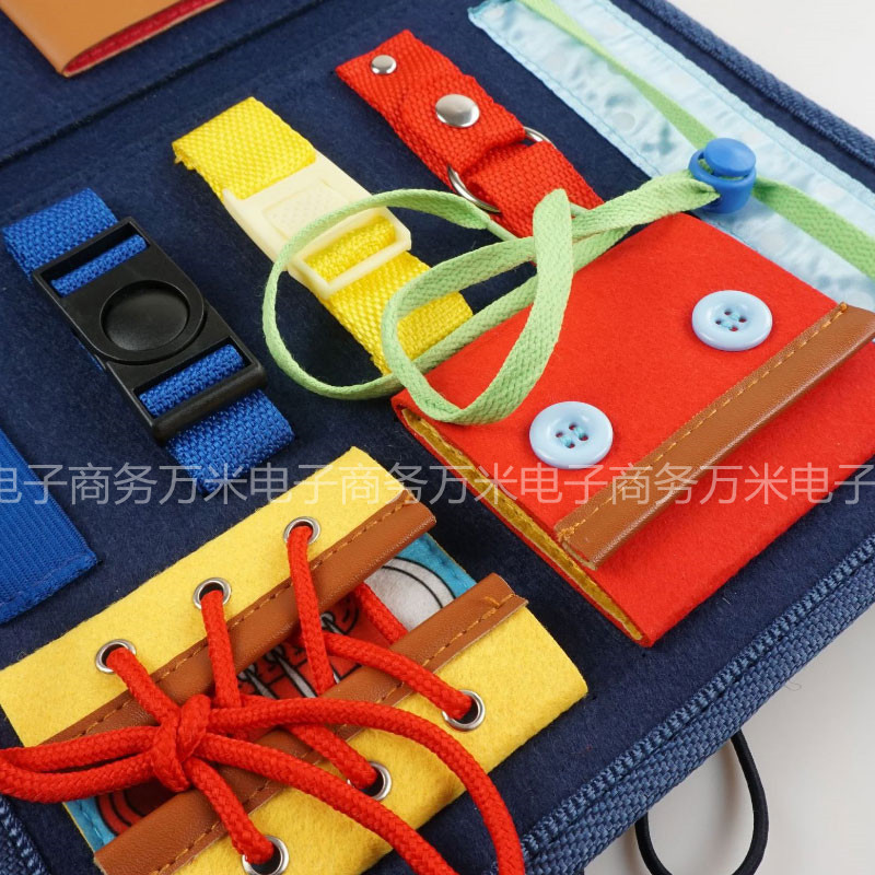 New Montessori Children's Teaching Aids Dressing Release Buckle Portable Felt Busy Board Learning Board Puzzle Toys for Children and Infants New Montessori Children's Teaching Aids Dressing Release Buckle Portable Felt Busy Board Learning Board Puzzle Toys for Children and Infants