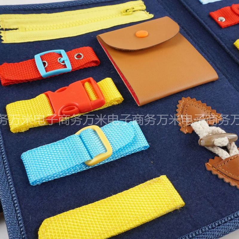New Montessori Children's Teaching Aids Dressing Release Buckle Portable Felt Busy Board Learning Board Puzzle Toys for Children and Infants New Montessori Children's Teaching Aids Dressing Release Buckle Portable Felt Busy Board Learning Board Puzzle Toys for Children and Infants