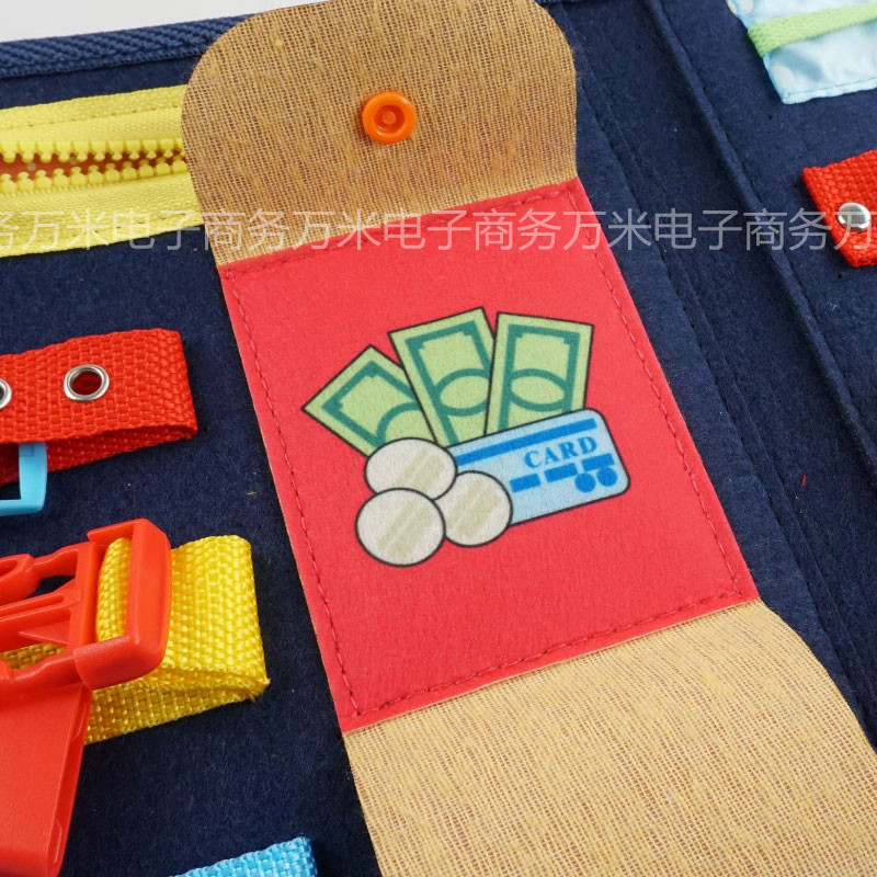 New Montessori Children's Teaching Aids Dressing Release Buckle Portable Felt Busy Board Learning Board Puzzle Toys for Children and Infants New Montessori Children's Teaching Aids Dressing Release Buckle Portable Felt Busy Board Learning Board Puzzle Toys for Children and Infants