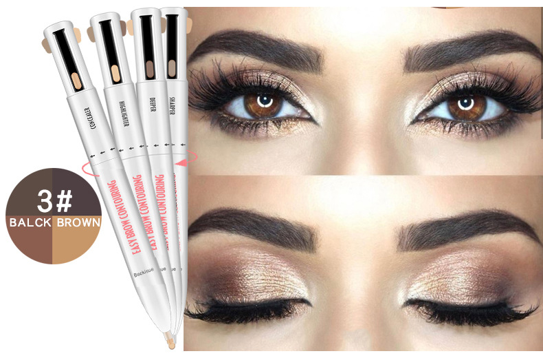 Beckisue Four-Color Rotating Ball Eyebrow Pencil Four-in-One Four-Core Eyebrow Pencil Eyebrow Pencil