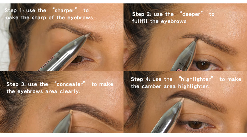 Beckisue Four-Color Rotating Ball Eyebrow Pencil Four-in-One Four-Core Eyebrow Pencil Eyebrow Pencil