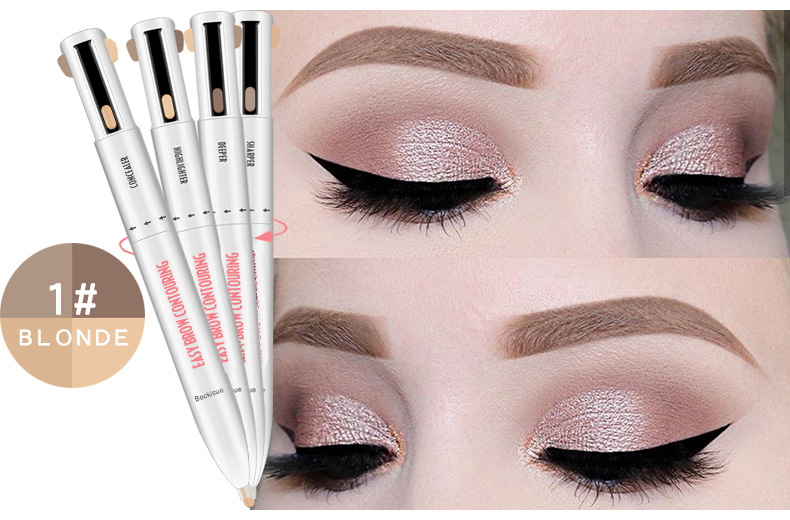 Beckisue Four-Color Rotating Ball Eyebrow Pencil Four-in-One Four-Core Eyebrow Pencil Eyebrow Pencil