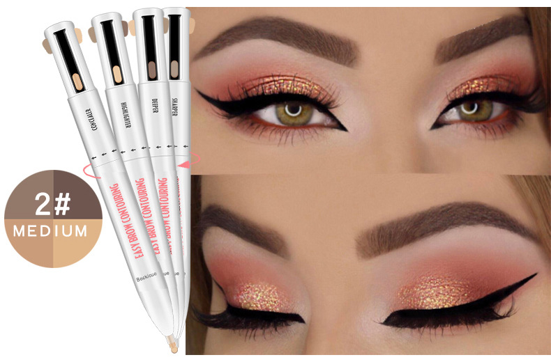 Beckisue Four-Color Rotating Ball Eyebrow Pencil Four-in-One Four-Core Eyebrow Pencil Eyebrow Pencil