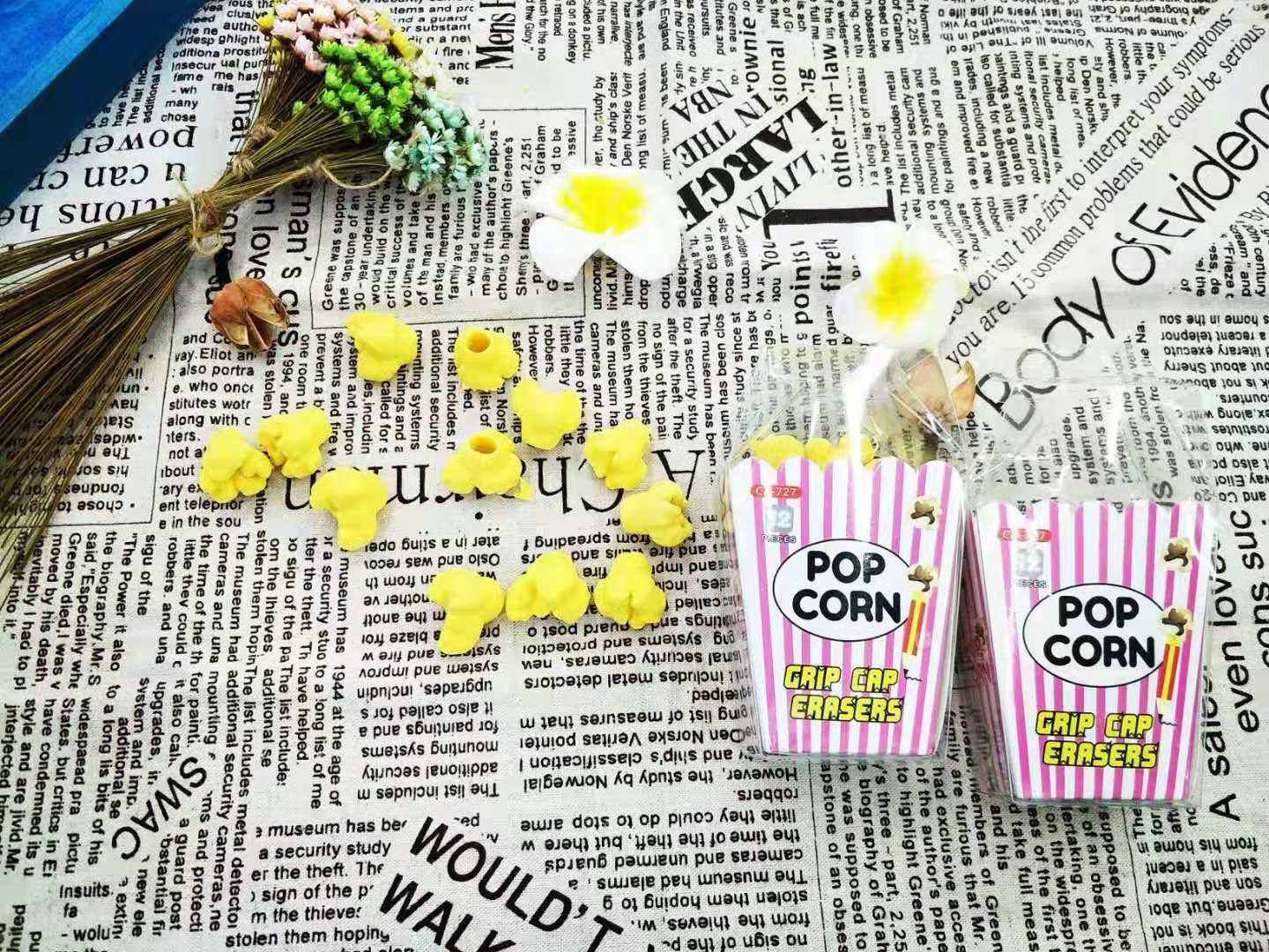 Creative Stationery Fresh Cute Popcorn Eraser Student Prize Cute Eraser Wholesale