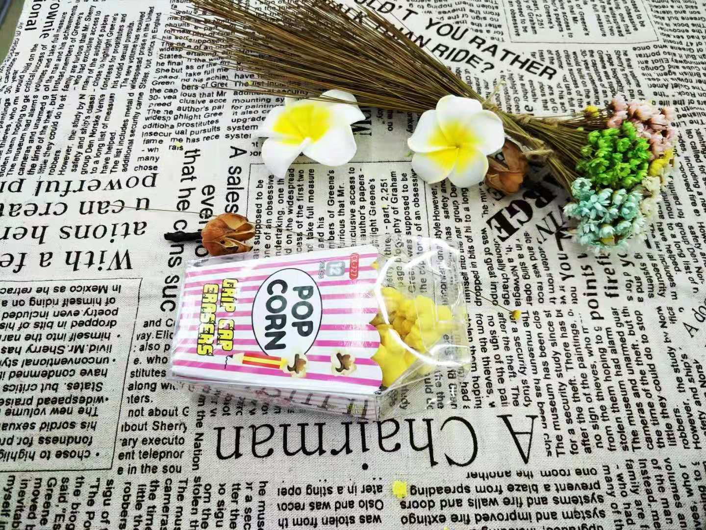 Creative Stationery Fresh Cute Popcorn Eraser Student Prize Cute Eraser Wholesale