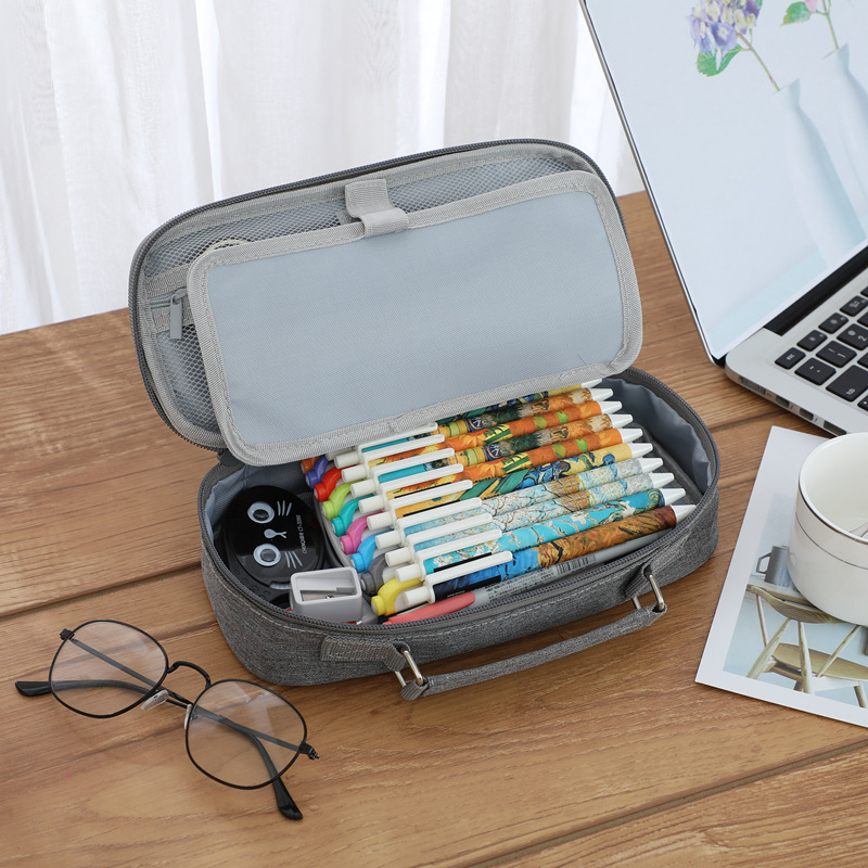 Cross-Border Simple Pencil Case Men&#039;s Large Capacity Multifunctional Stationery Box High School and College Student Women&#039;s Pencil Box Multi-Layer Wholesale