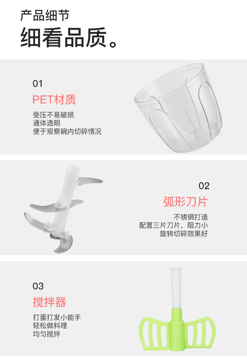 Hand-Pulled Chopper Crushing Garlic Multi-Functional Household Vegetable Cutter Vegetable-Cutting Machine Mincing Machine Cooking Machine 550ml Hand-Pulled Chopper Crushing Garlic Multi-Functional Household Vegetable Cutter Vegetable-Cutting Machine Mincing Machine Cooking Machine 550ml