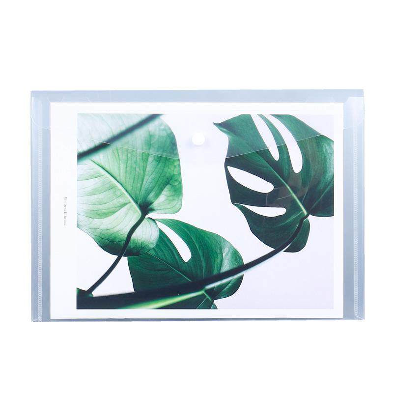 A4 Transparent File Bag Wholesale Plastic Folder Pp Storage Information Bag Office Supplies Stationery Snap Button Briefbag