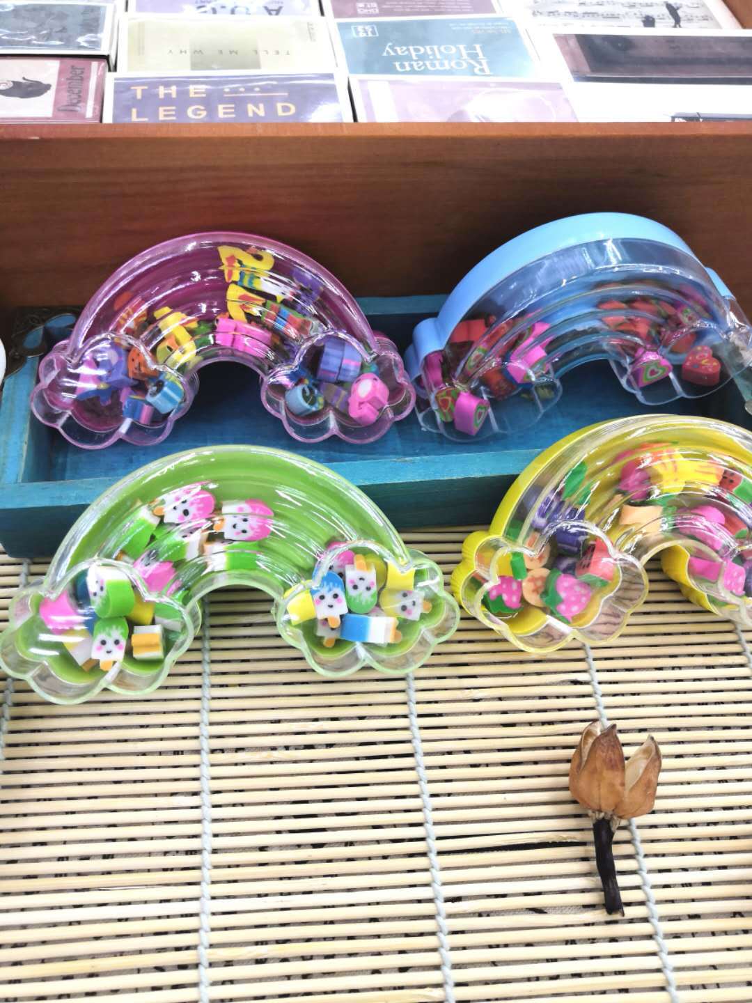 Creative Cute Cartoon Mini Rainbow Boxed Eraser Student School Supplies Eraser Factory Direct Sales