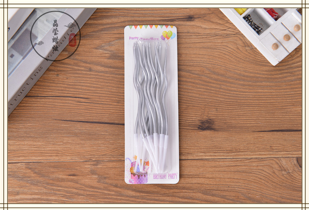 Rainbow Curve Birthday Cake Candle Small Fresh Color Pencil Candle Creative Style Cake Decoration