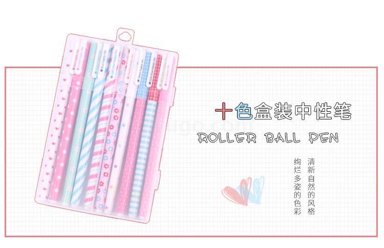 Japanese and Korean Creative Stationery Fresh Floral Gel Pen Color Gel Pen Black Gel Ink Pen 10 Color Set Japanese and Korean Creative Stationery Fresh Floral Gel Pen Color Gel Pen Black Gel Ink Pen 10 Color Set