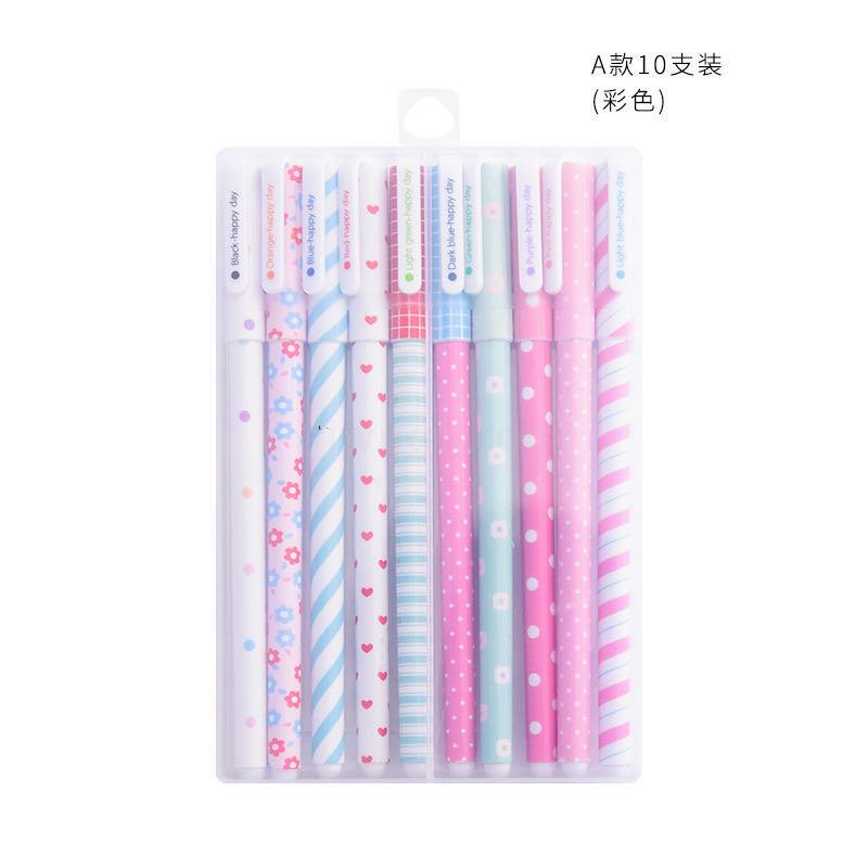 Japanese and Korean Creative Stationery Fresh Floral Gel Pen Color Gel Pen Black Gel Ink Pen 10 Color Set Japanese and Korean Creative Stationery Fresh Floral Gel Pen Color Gel Pen Black Gel Ink Pen 10 Color Set