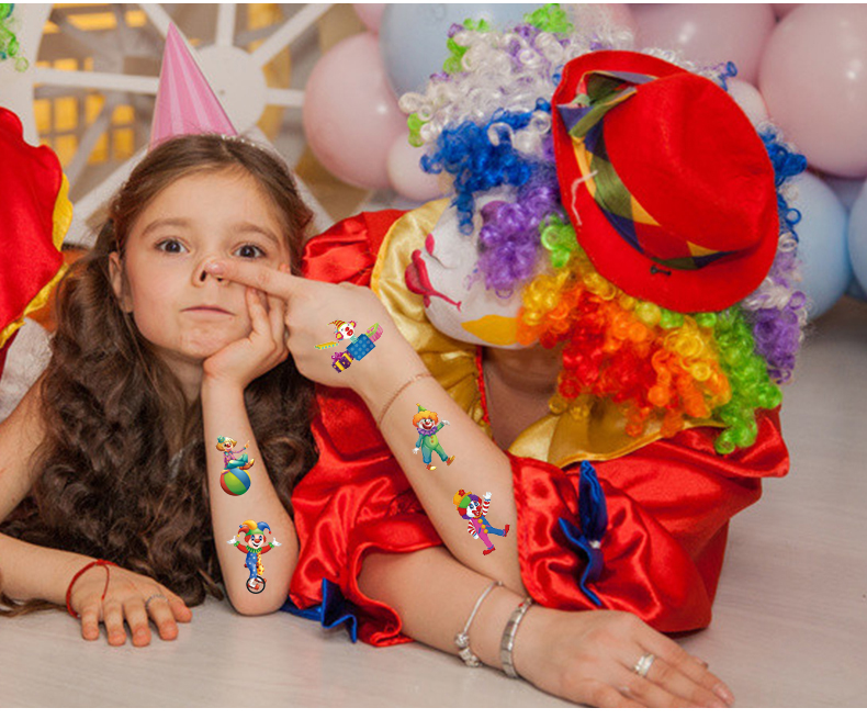 Cross-Border Wholesale Children Cartoon Tattoo Sticker Circus Animal Tattoo Sticker Stickers Waterproof and Durable