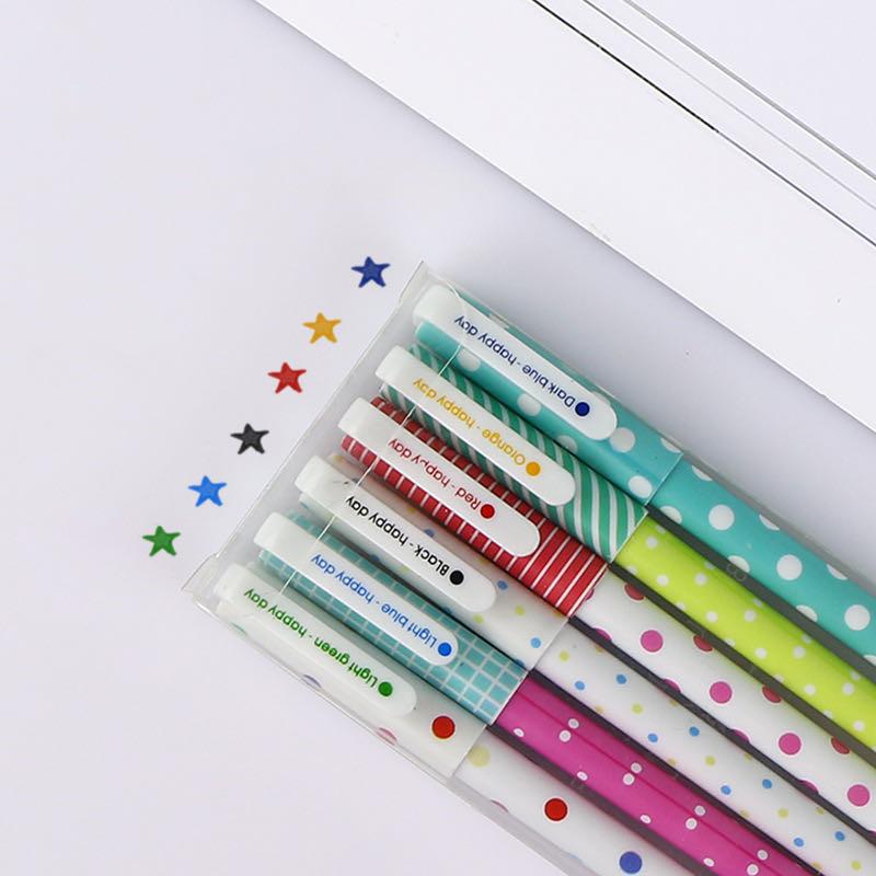 Korean Stationery Cute Cartoon Color Gel Pen Creative Ball Pen 6 Color Black Signature Pen Starry Sky 6 Sets Korean Stationery Cute Cartoon Color Gel Pen Creative Ball Pen 6 Color Black Signature Pen Starry Sky 6 Sets