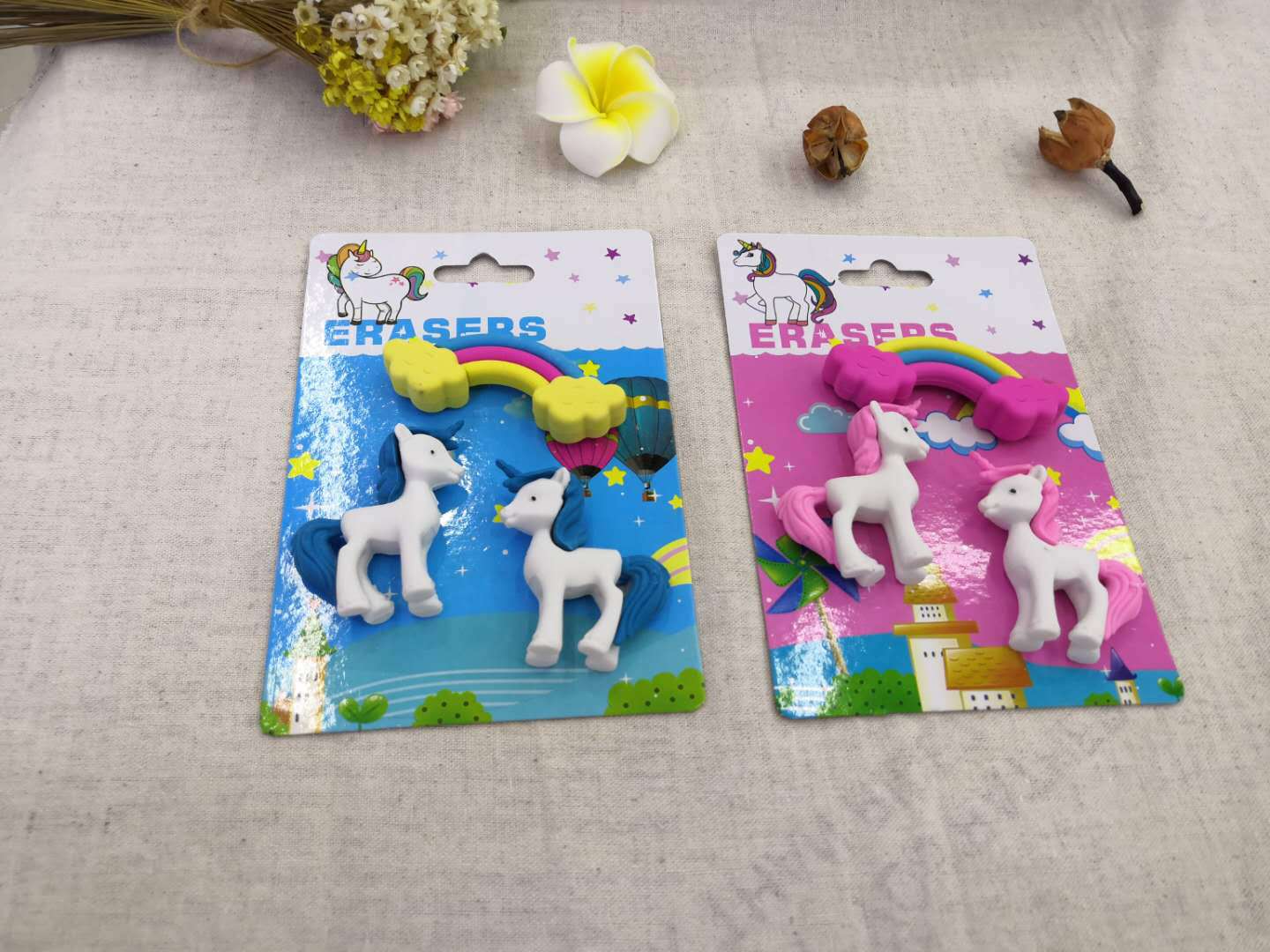 Creative Cute Cartoon Unicorn Card Eraser Student School Supplies Eraser Factory Direct Sales