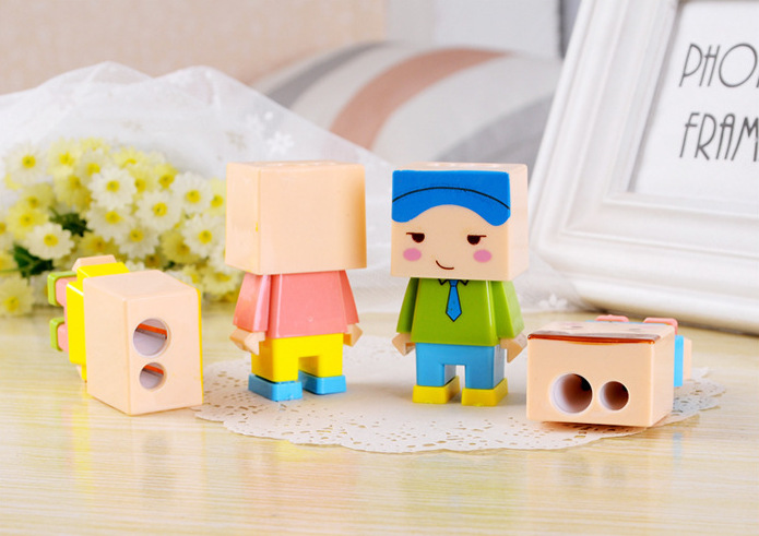 Cartoon DIY brick pencil sharpener with large small hole plastic tape eraser pencil sharpener Cartoon DIY brick pencil sharpener with large small hole plastic tape eraser pencil sharpener